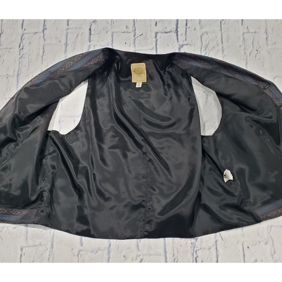 Wah Maker Vest MENS XL Striped Frontier Western Cowboy Waistcoat Vest VINTAGE - Picture 7 of 8